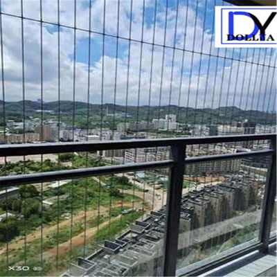 Grille invisible de fenêtre en acier inoxydable 316 avec 400 kg d'impact de traction et 5 cm d'écart entre les fils