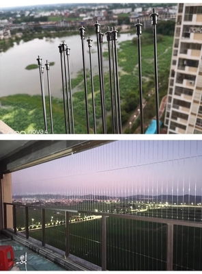 Grilles de balcon en fil d'acier à rouleaux de 3 mm avec une capacité de 100 kg