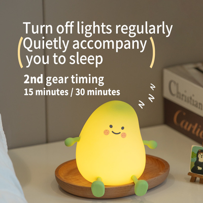 Nouveau petit Mango vert Nuit Lumière Mango Timing avec le sommeil Silicone Lumière cadeau créatif Atmosphère Pat LED Lumière