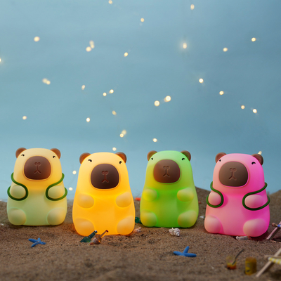 Nouvelle arrivée 7 couleurs de silicone Capybara lampe de nuit cadeaux d'anniversaire