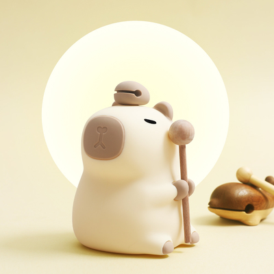 Design moderne lampe de nuit en silicone capybara portable USB rechargeable LED source lumineuse contrôle tactile lampe pour animaux pour chambre