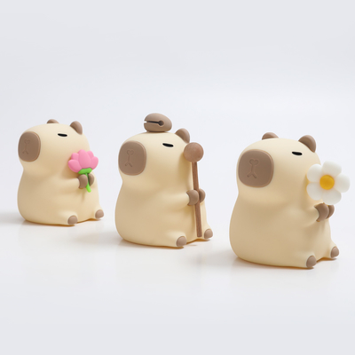 Cute Silicone Capybara Lumière de nuit Lumière de nuit pour enfants Cadeau USB Rechargeable Lumière de nuit pour animaux de silicone