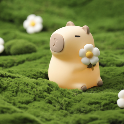 Design moderne lampe de nuit en silicone capybara portable USB rechargeable LED source lumineuse contrôle tactile lampe pour animaux pour chambre
