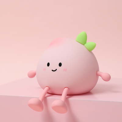 2024 Nouveau luminaire de nuit créatif en forme de pêche Lumière de bureau douce silicone 7 couleurs changeantes soins oculaires Lumière de nuit pour enfants Cadeaux