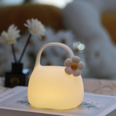 Sac à main DIY cadeau créatif Lampe à applaudissements en silicone avec le temps Décoration au chevet de lit Atmosphère Lumière de nuit de sommeil