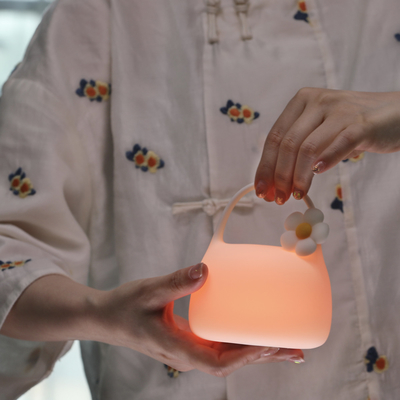 Sac à main DIY cadeau créatif Lampe à applaudissements en silicone avec le temps Décoration au chevet de lit Atmosphère Lumière de nuit de sommeil