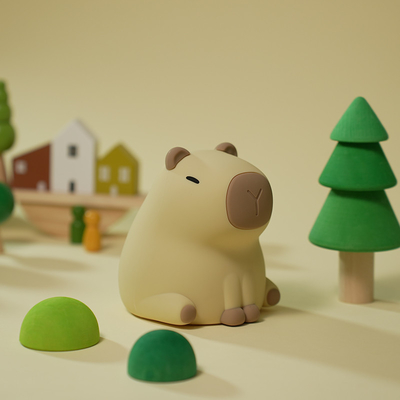 Nouveau Cute Capybara Silicone Lumière de nuit USB Rechargeable Led Pat Lamp Timing Dimming Table décorative Dormir Lumière de nuit