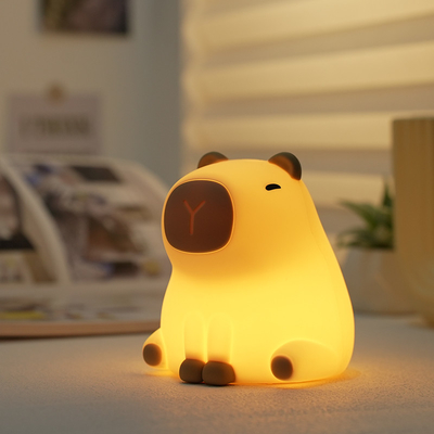 Nouveau Cute Capybara Silicone Lumière de nuit USB Rechargeable Led Pat Lamp Timing Dimming Table décorative Dormir Lumière de nuit