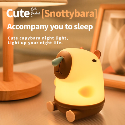 Cute lampe de table Snottybara Animal rechargeable dessin animé créatif Capybara lampe de nuit en silicone