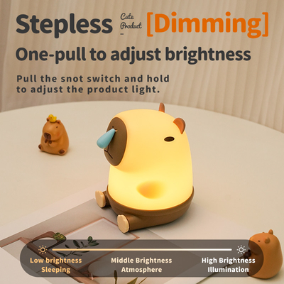 Cute lampe de table Snottybara Animal rechargeable dessin animé créatif Capybara lampe de nuit en silicone