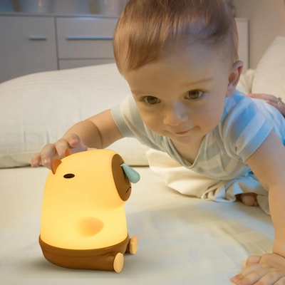 Cute lampe de table Snottybara Animal rechargeable dessin animé créatif Capybara lampe de nuit en silicone