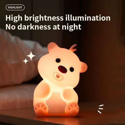 Créatif Décoratif Fête Silicone Lumière de nuit LED Pat Dormir Atmosphère Jouet Journée des enfants Noël Cadeau Commutateur d'alimentation