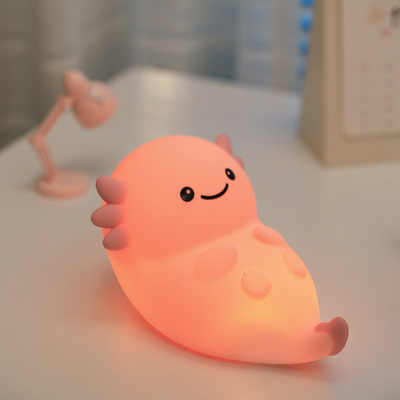 Lumière de nuit USB pour la maison moderne Lumière hexagonale de bébé poisson dinosaure LED avec capteur tactile Lumière rechargeable en silicone colorée