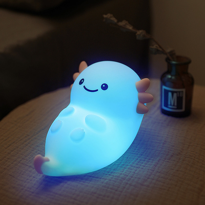 Lumière de nuit USB pour la maison moderne Lumière hexagonale de bébé poisson dinosaure LED avec capteur tactile Lumière rechargeable en silicone colorée