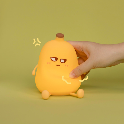 Bananes mignonnes dessin animé Fruits LED Nuit Lumière Lampe silicone Sensor tactile Temps USB Rechargeable Chambre d'enfant cadeau d'anniversaire