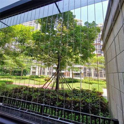 Grille invisible de balcon en alliage d'aluminium à cadre ouvert fixe avec installation en surface