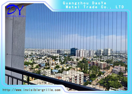 Grille invisible de balcon blanc laiteux 6m Ensemble barrière de sécurité durable