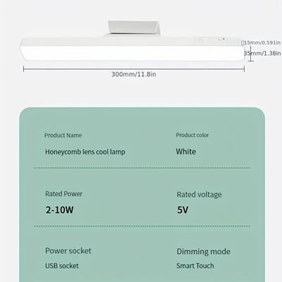 3500-6500K Température de couleur Lampe de table à LED avec tension nominale 5V 1A Idéal pour l'éclairage de tâches de lecture et de décoration