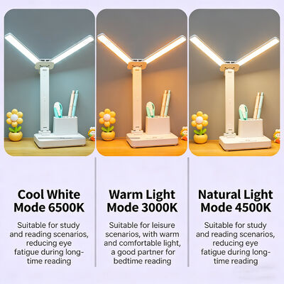 Lampe de table LED portable avec port de chargement USB et plusieurs niveaux de luminosité idéale pour les voyages et les études