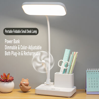 Lampe de bureau avec fonction batterie externe LED pour étudiants, lampe de bureau dédiée avec porte-stylo, lampe de chevet pour dortoir, chambre à coucher, veilleuse de chevet