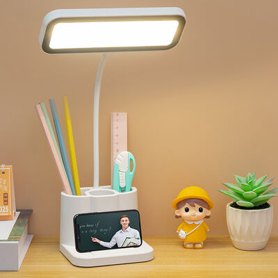 Lampe de bureau LED, Lampe avec porte-stylo rechargeable, Veilleuse, Lampe de lecture, Convient pour une utilisation à domicile pour la lecture et l'étude