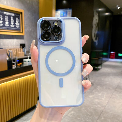 Coque de téléphone magnétique semi-transparente antichoc pour iPhone 17