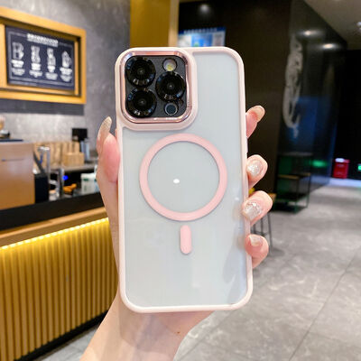 Coque de téléphone magnétique semi-transparente antichoc pour iPhone 17