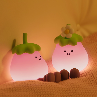 Les légumes Petits aubergines Lampes de silicone USB chambre à coucher rechargeable Lit de chevet Lumières de nuit pour cadeaux