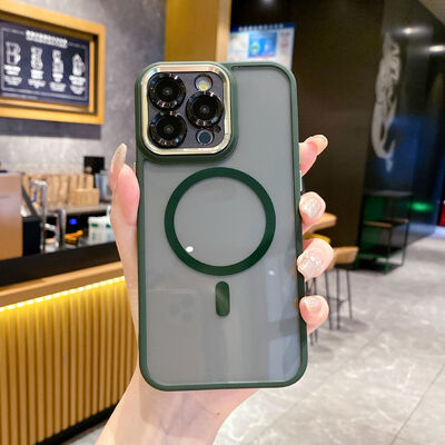 Coque de téléphone magnétique semi-transparente antichoc pour iPhone 17