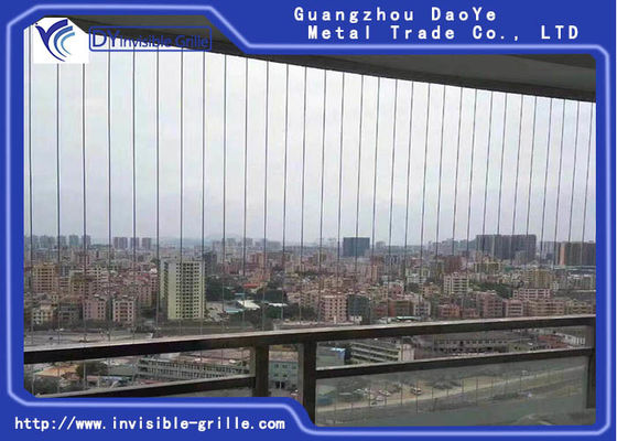 Gril invisible de balcon de fil de l'acier inoxydable 316 de la sécurité 2.0mm